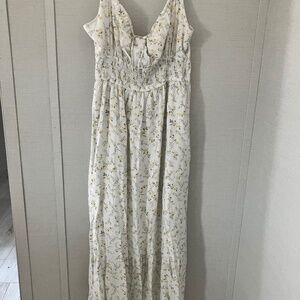 Spring cottage core floral dress long